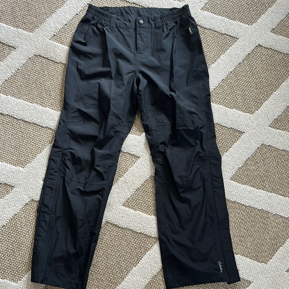 Cabela's Black Cargo Pants Lightweight Elastic Waist